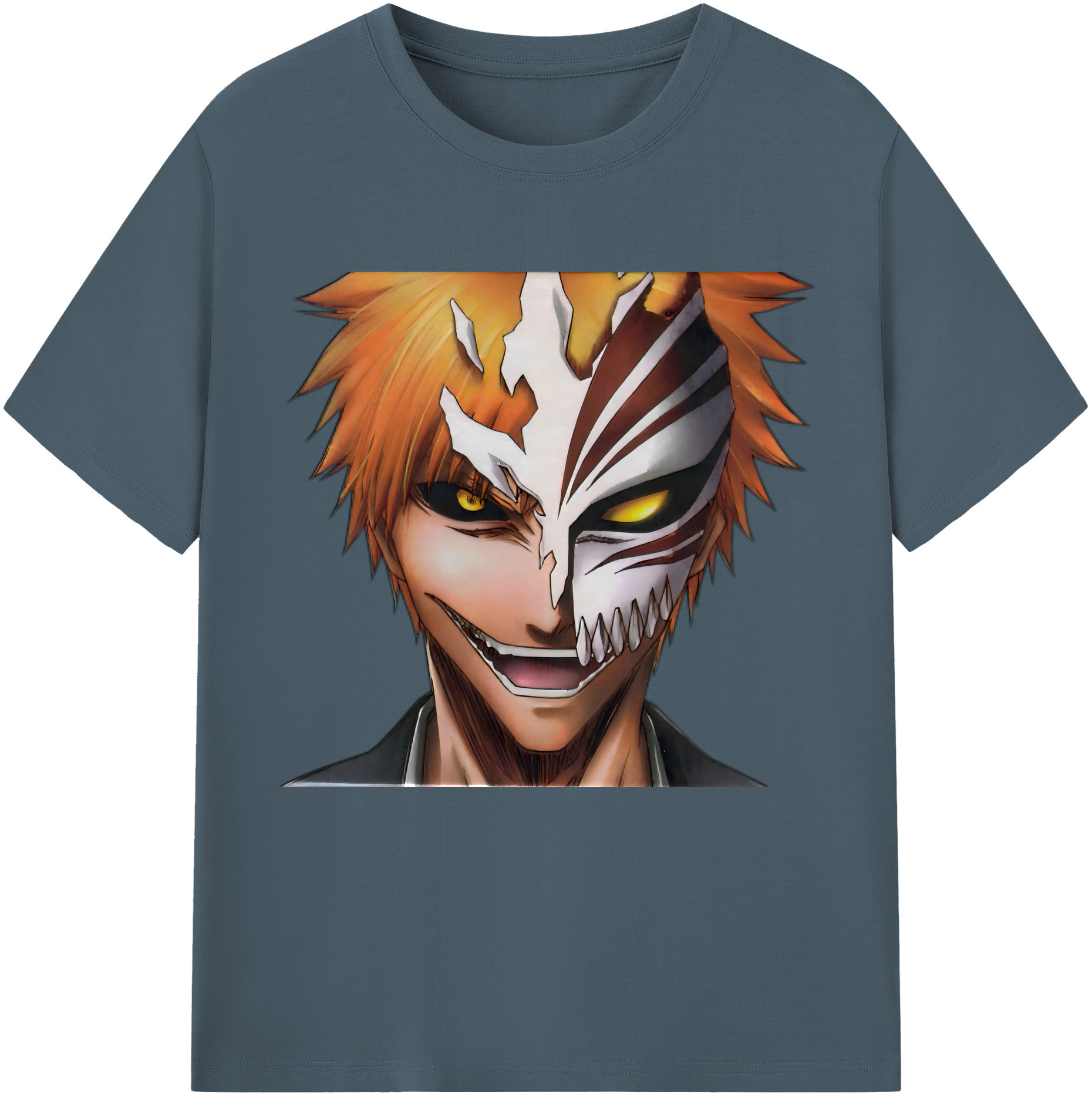 （画像用） ブリーチ 黒崎一護（くろさき いちご）BLEACH Kurosaki Ichigo 綿100％半袖Tシャツ（フロントプリント）